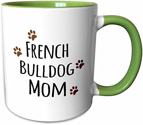 3drose Bulldog French Dog Mom - Doggie by Breed - הדפסי כפה בוציים חומים -... - ספלים