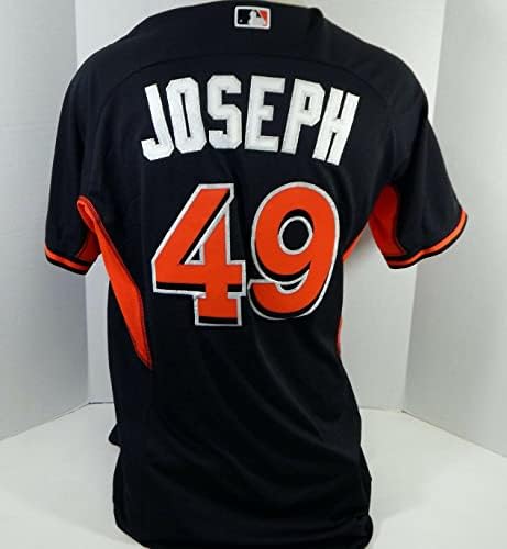 2014-16 מיאמי מרלינס ג'וזף 49 משחק הונפק ג'רזי שחור BP 46 DP18485 - משחק משומש גופיות MLB