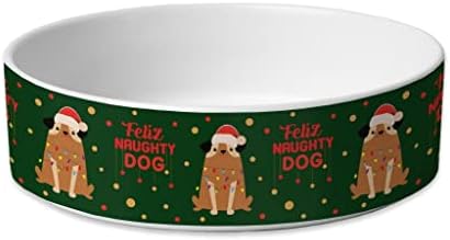 כלב שובב קערה לחיות מחמד-חג המולד כלב קערה-מצחיק מזון לחיות מחמד קערה