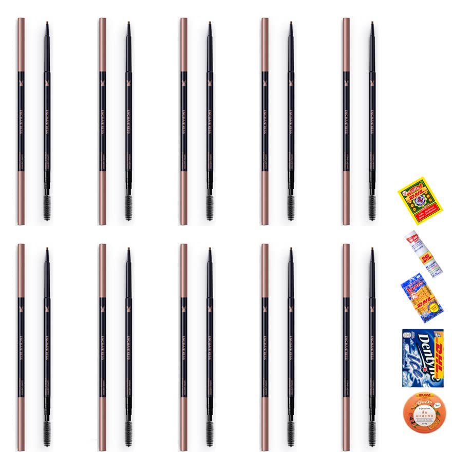 עיפרון גבות עמיד למים קווים קטנים עמיד למים זיעה אקספרס חינם על ידי 02 קרמל חום סט 10 יחידות אמז886 על ידי