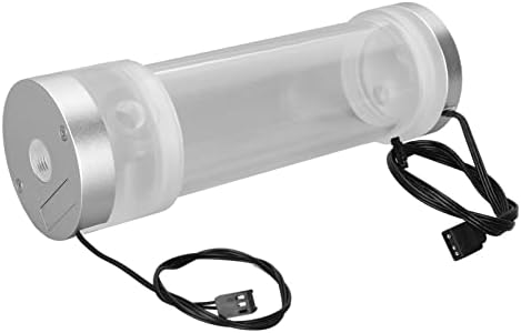 מיכל קירור מים 210 מ מ, גרם 1/4 גליל אקרילי מאגר מים עם תאורה להרכבה עצמית, משאבת קירור מים למחשב 300