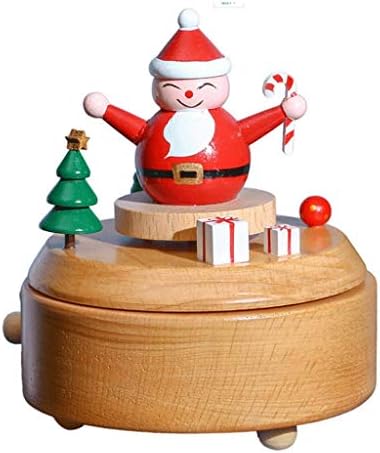 קופסת מוזיקה סיבוב עץ לליוז קופסת עץ חג המולד קופסת צעצועים לילדים קישוטים לבית יום הולדת