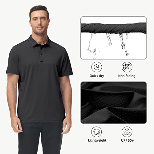 ג ' ים ליגת גברים של גולף חולצות פולו מהיר יבש קל משקל ביצועים קצר & ארוך שרוול אתלטי טניס צווארון חולצות