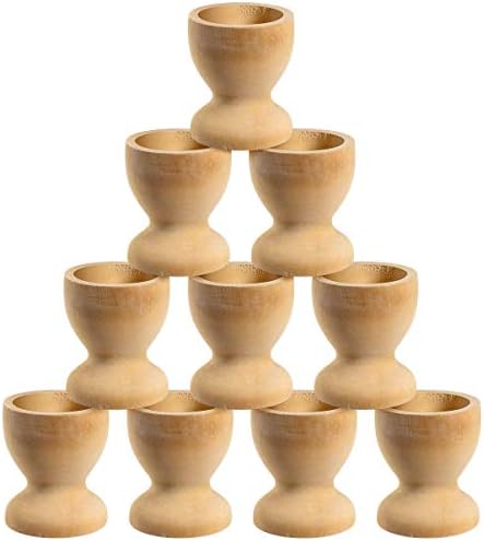 10 יחידות עץ ביצת כוסות ביצים מחזיק כוסות עץ ביצת סטנד מחזיקי שולחן מקרר ביצת מגש מכולות עבור
