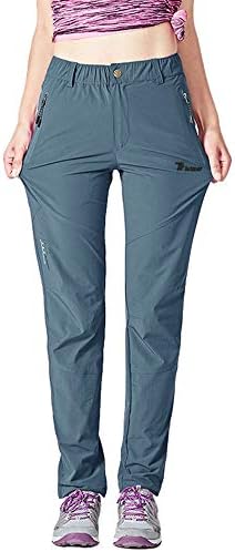 מכנסי טיול חיצוניים של Rdruko לנשים משקל קל משקל מהיר עמיד במים יבשים עמידים בפני מכנסי דיג עם כיסים
