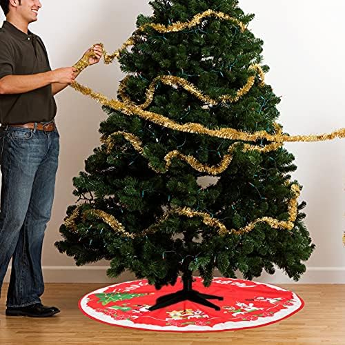 שטיחי מעגל Wakauto חצאיות עץ חג המולד משובצות עץ חג המולד סינר בד עגול עץ חג המולד שטיח עץ חג לחג המולד