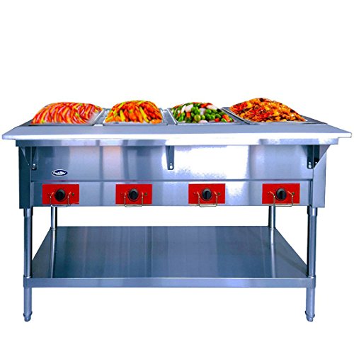 שולחן קיטור חשמלי מסחרי - אטוסה 240 וולט אוכל נירוסטה חם יותר עם סלף, שולחן מזנון מזון חם למטבח
