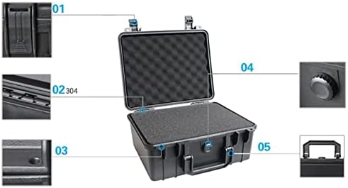 Ycfbh תיבת כלי בטיחות ABS ABS אחסון פלסטיק ציוד ציוד ציוד כלי ציוד מארז מזוודה חיצונית עם קצף בפנים