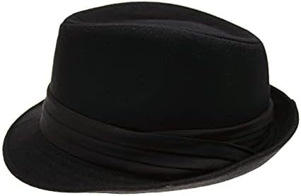 גברים קלאסי פדורה-כובע הרגיש מנהטן-גנגסטר-טרילבי עם להקת יוניסקס נשים של מובנה טרילבי פדורה כובע