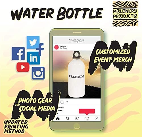 מוצרי Molandra Shillyshally - 20oz hashtag בקבוק מים לבן נירוסטה עם קרבינר, לבן