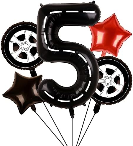 מכונית מירוץ בלוני גלגל צמיג בלוני 5 מסיבת יום הולדת קישוטי עבור בני רדיד מיילר מירוץ רכב נושא ספקי צד