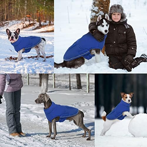 מעיל כלב חורף של יגאמי כלב ז'קט כלב אטום למים מזג אוויר קר בגדים חמים בטנה פליס נעימה, סוודר