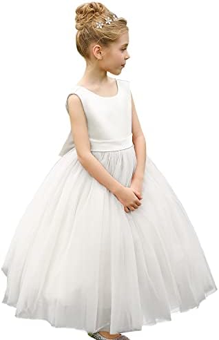 אבאו אחות פרח בנות סאטן טול נסיכת תחרות שמלה לחתונה עם מחשוף ילדים מסיבת נשף כדור שמלות שמלות