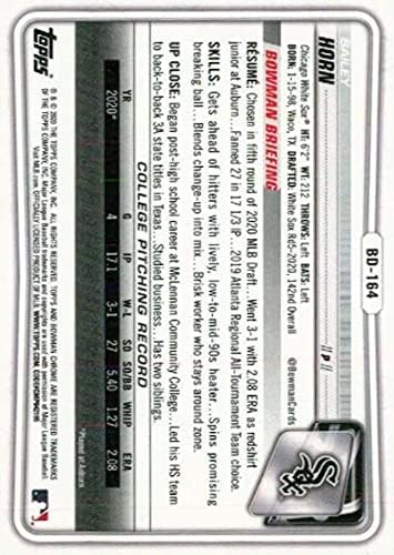 2020 דראפט כרום באומן BD-164 ביילי הורן RC טירון שיקגו ווייט סוקס כרטיס מסחר בייסבול