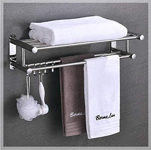 מדף מגבת מגבת נירוסטה מדף מגבת רכוב מחזיק מגבת מגבת כפול מגבת מגבות מדף מגבות למטבח אמבטיה -50 סמ