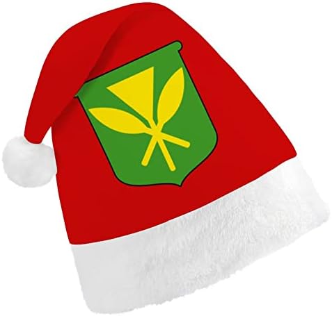 קאנאקה מאולי דגל חג המולד כובע סנטה קלאוס כובעי קצר קטיפה עם לבן חפתים לגברים נשים חג המולד חג מסיבת