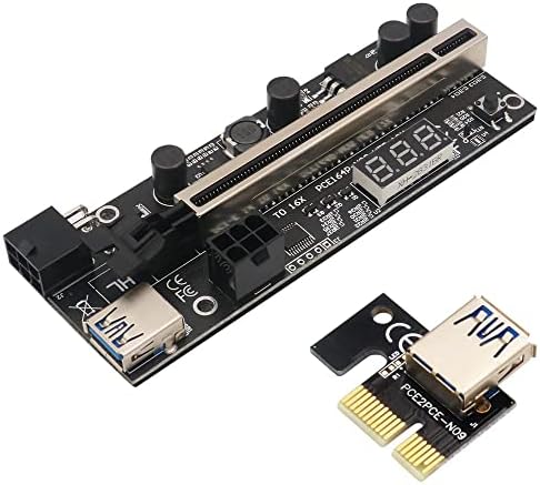 כרטיס Riser PCIE Riser 1X עד 16X הארכה גרפית עם חיישן טמפרטורה לכרטיסי מתאם Riser Manning Manning GPU