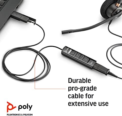 פולי - DA85 USB -A/USB -C מתאם דיגיטלי - עובד עם אוזניות ניתוק מהירות של פולי טלפוני - הגנת שמיעה אקוסטית - עבודות