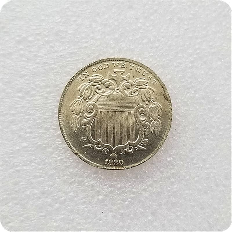 מלאכות עתיקות אמריקאיות 5 סנט מטבע ניקל 1866 ~ 1883