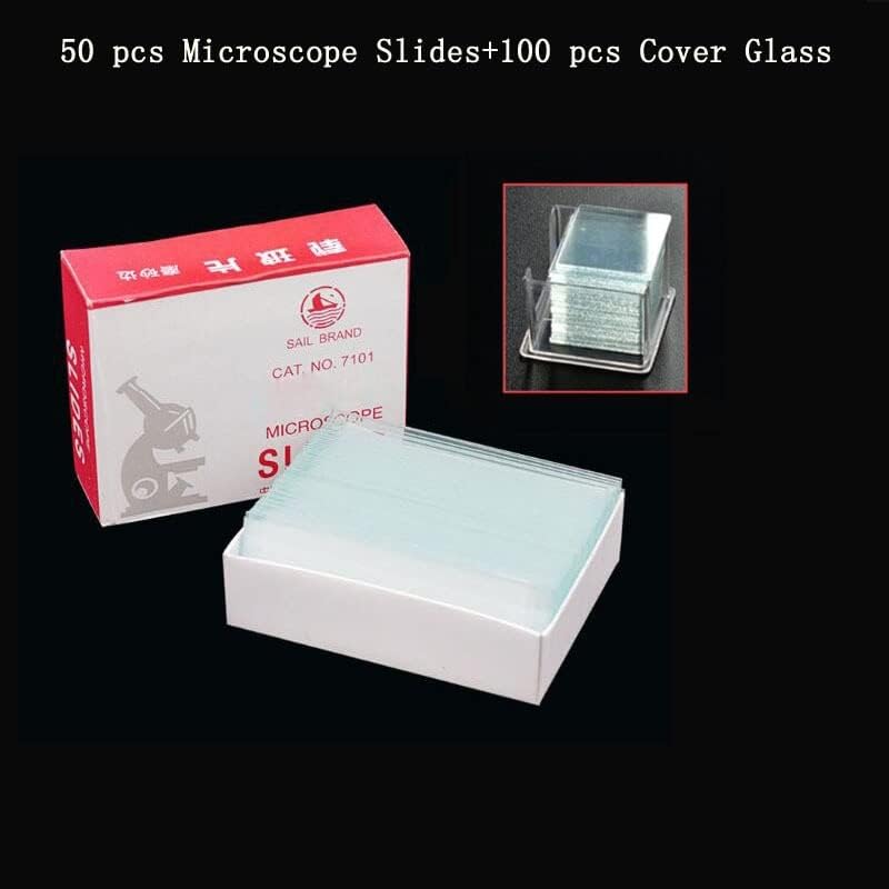 מעבדה מיקרוסקופ ציוד 50 יחידות מיקרוסקופ שקופיות 100 יחידות כיסוי זכוכית להכנת דגימה מיקרוסקופ שקופיות