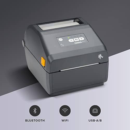 זברה זד421 מדפסת שולחנית תרמית ישירה 203 דפי הדפסה רוחב 4 אינץ ' תכונות קוויות ו 802.11 קישוריות