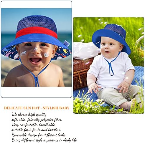 תינוק ילד כובע שמש, כובע פעוטות מתכווננים upf 50+ שמש מגן על כובע שמש רחב שוליים, כובע חוף לילדה ילד