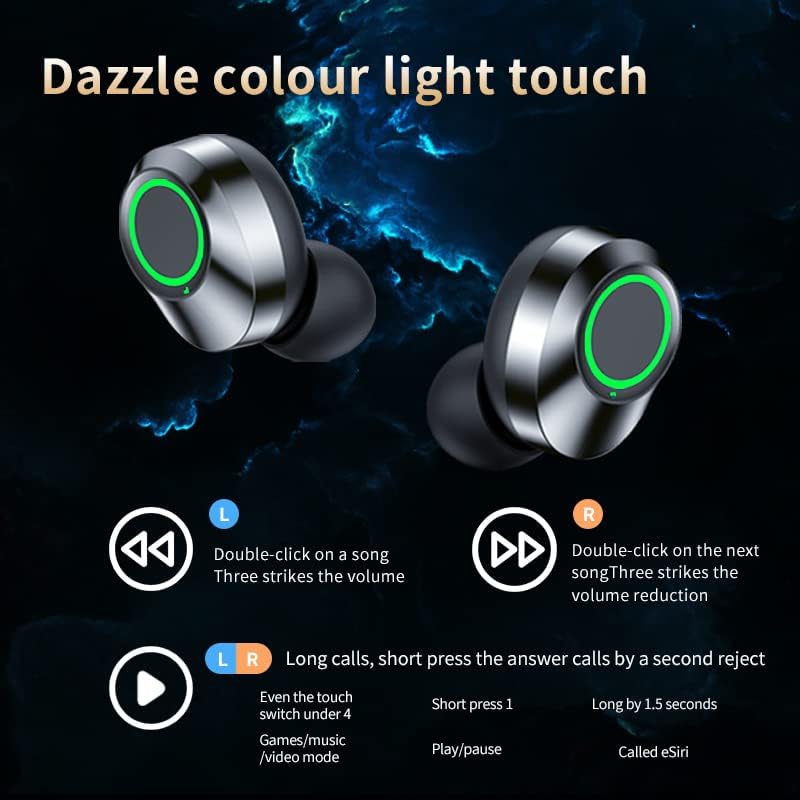 Volt Plus Tech Wireless V5.3 LED Pro אוזניות אוזניים התואמות ל- Videocon infinium z30 Pace IPX3 מים Bluetooth