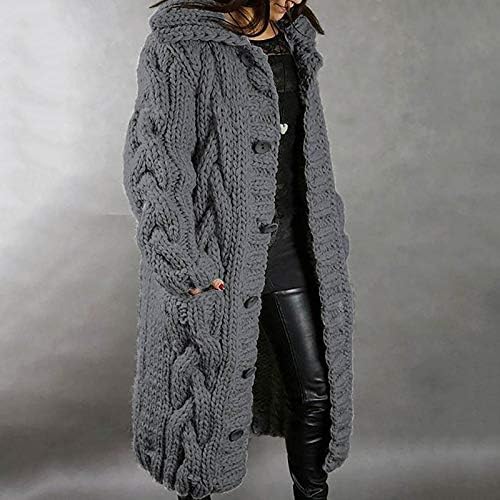 נשות קרדיגן קדמיות מלוכלות מעיל מכסה כיס סוודר קרדיגן יחיד