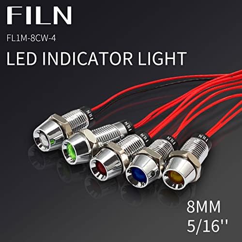 FILN 10 PCS 8 ממ 12V מחוון LED LIGEL Light Lig
