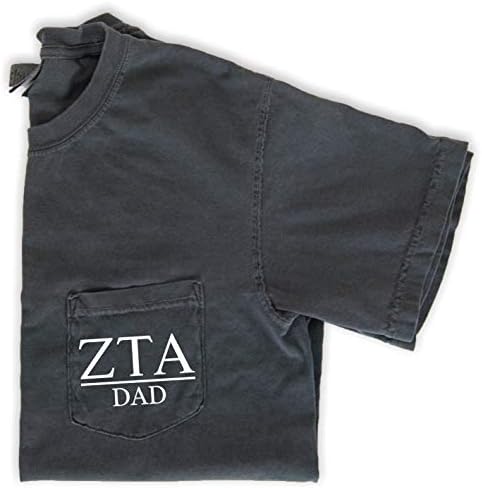 Zeta tau Alpha Dad חולצה Sorority Corme Colorts Pocket Tee