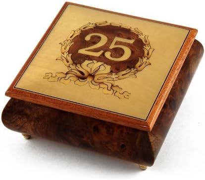 בעבודת יד 30 הערה 25 שנה להיווסדו או יום הולדת עם תיבת תכשיטים מוזיקלית של מסגרת קישוט - קלייר דה לון