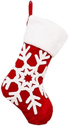 גרבי חג המולד בד שקית גרב חג המולד וגרביים תלויים לחג המולד לקישוט המסיבות וקריקטורה חג המולד אדום סט אדום קישוטי