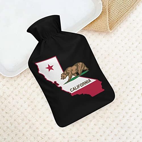דגל קליפורניה דגל גומי קלאסי בקבוק מים חמים שקית מים חמים לרגליים ידניות כתף צוואר חמה יותר עם כיסוי