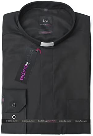 חולצת כמורה שרוול ארוך ללא ברזל - התאמה קלאסית בצבע שחור