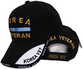שחור קוריאה מלחמת קוריאה ותיק צל בייסבול כובע כובע 3 ד רקום פרימיום 2-01-ד