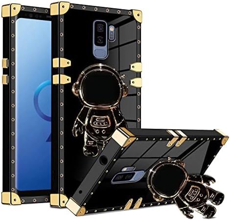 אסטרונאוט נסתר כיסוי עמדת עמדות עבור סמסונג גלקסי S9 Plus, סמסונג S9+, 6D ציפוי ספיימן מצויר