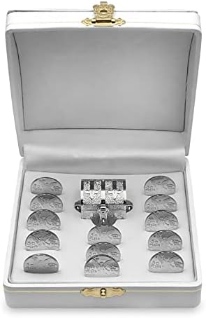 Genérico מטבעות חתונה מצופה כסף מטבעות עם מארז תצוגה דקורטיבי, קופסת אוצר, טקס ארס קלאסי מזכרות,