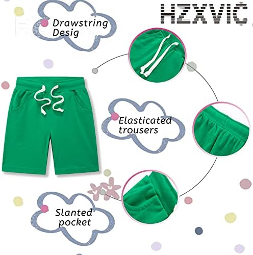 מכנסיים קצרים של תינוקות פעוטות HZXVIC, מכנסיים קצרים בקיץ כותנה לילדים, 3 מכנסי רץ לילדים של ילדים