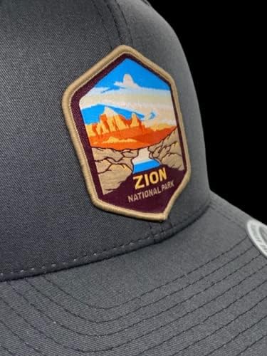 כובע נהג משאית בפארק הלאומי ציון עם תיקון ארוג גיבוי רשת