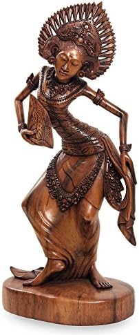 פסל עץ עץ חום גדול של נוביקה, 24.5 ג'נגר רקדנית 24.5