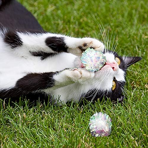 יאנגבאגה צבע חינם קמט צעצועי חתול כדורים, 2 על 1.4 על 1.2 אינץ ' קל משקל, 20 יח