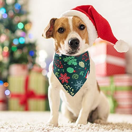 בנדנה לכלב חג המולד 4 מארז-בנדנה לחג המולד רך לחיות מחמד משולש ליקוק צעיף-אביזרים לכלבים לכלב קטן בינוני גדול
