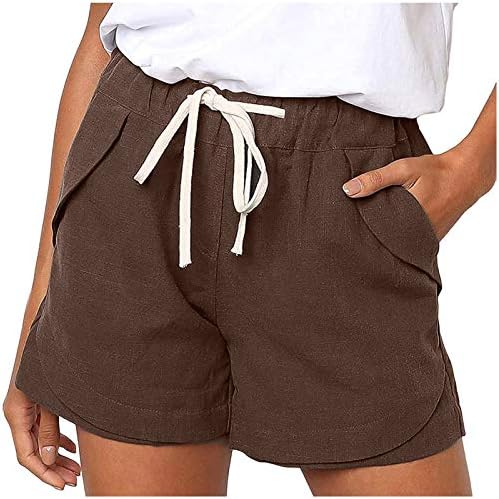 2023 מכנסי קיץ של נשים קצרות מזדמנים מותניים גבוהים רופפים כושר מכנסי כושר מכנסיים קצרים דפוס