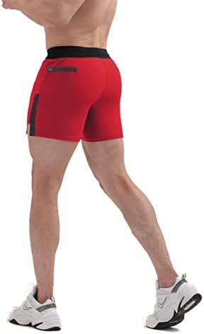 מכנסי חדר כושר של Maikanong Mens Mens, פיתוח גוף מצוידים באימוני ריצה מכנסיים קצרים אתלטי עם כיסים