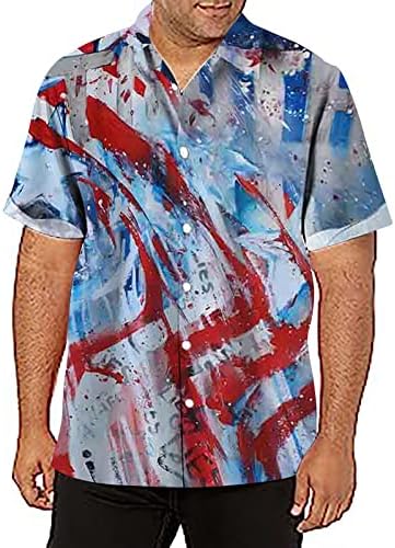 Meymia Mens Hawaiian חולצות, 2023 גברים קיץ כפתור למטה חולצות 4 ביולי חולצות חוף יבש מהירות מזדמנים.