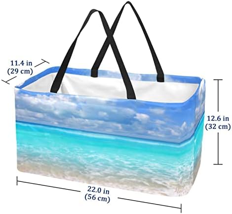 סל קניות כוכבי ים חוף גלי חול שימוש חוזר לתיק מכולת כביסה מסל