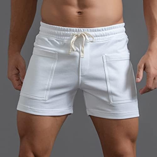מכנסיים קצרים גברים גברים קיץ מוצק צבע גדול כיסים מכנסיים כיס שרוך רופף מזדמן ספורט ריצה 2 קארט כדורסל