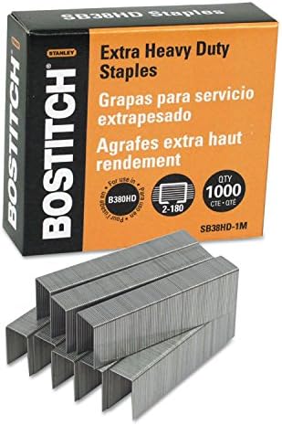 Bostitch Heavy Duty Premium Staples עבור B380HD מהדק, 2-180 גיליונות, 1,000 לכל קופסה