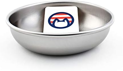 קערת חתול נירוסטה למזון ומים על ידי אמריקה - תוצרת ארהב - מדיח כלים בטוחה, כיתה אנושית, מנה ידידותית
