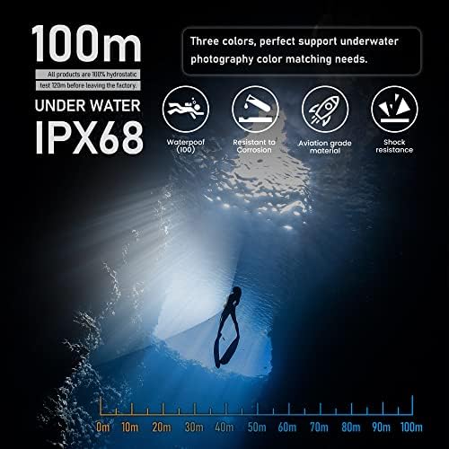 פנס צלילה, לטון פאוור ל12 8000 אור צלילה לומן,100 מטר אור וידאו מתחת למים, אור צלילה, אורות מתחת למים עם